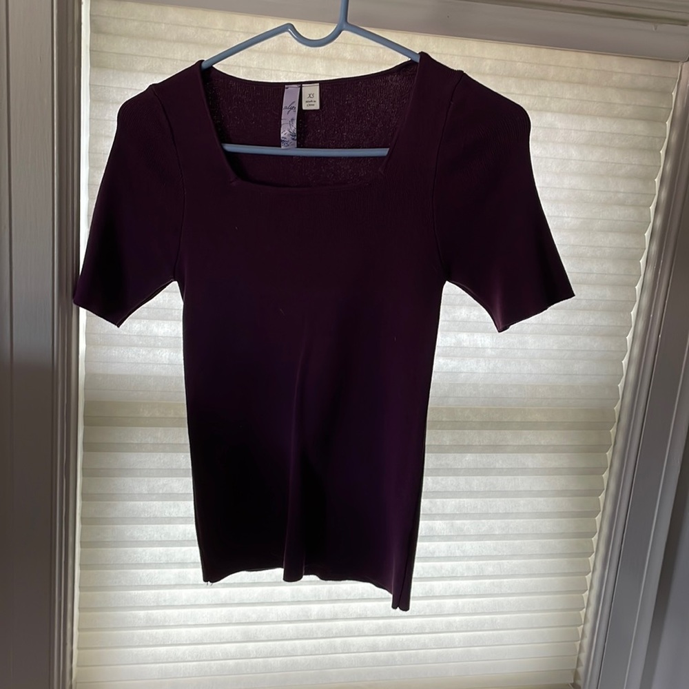 DARK PURPLE SHORT SLEEVE SLEEK TOP